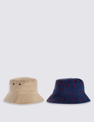 Kids&#39; 2 Pack Pure Cotton Assorted Hats